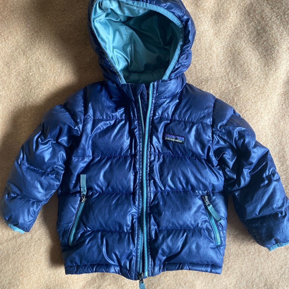 Patagonia blue down insulated jacket